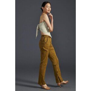 NWT Anthropologie Pilcro Y2K Low-Rise Slim Pants 31 $160 Gold Ankle Zippers